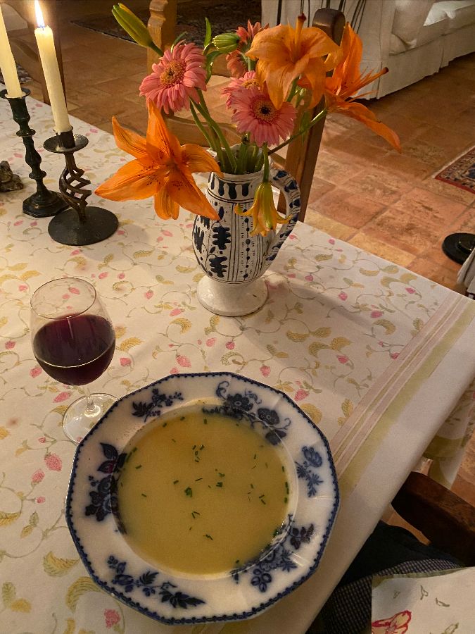 Homeade vichyssoise 2019 Pinot Noir Roberts Road